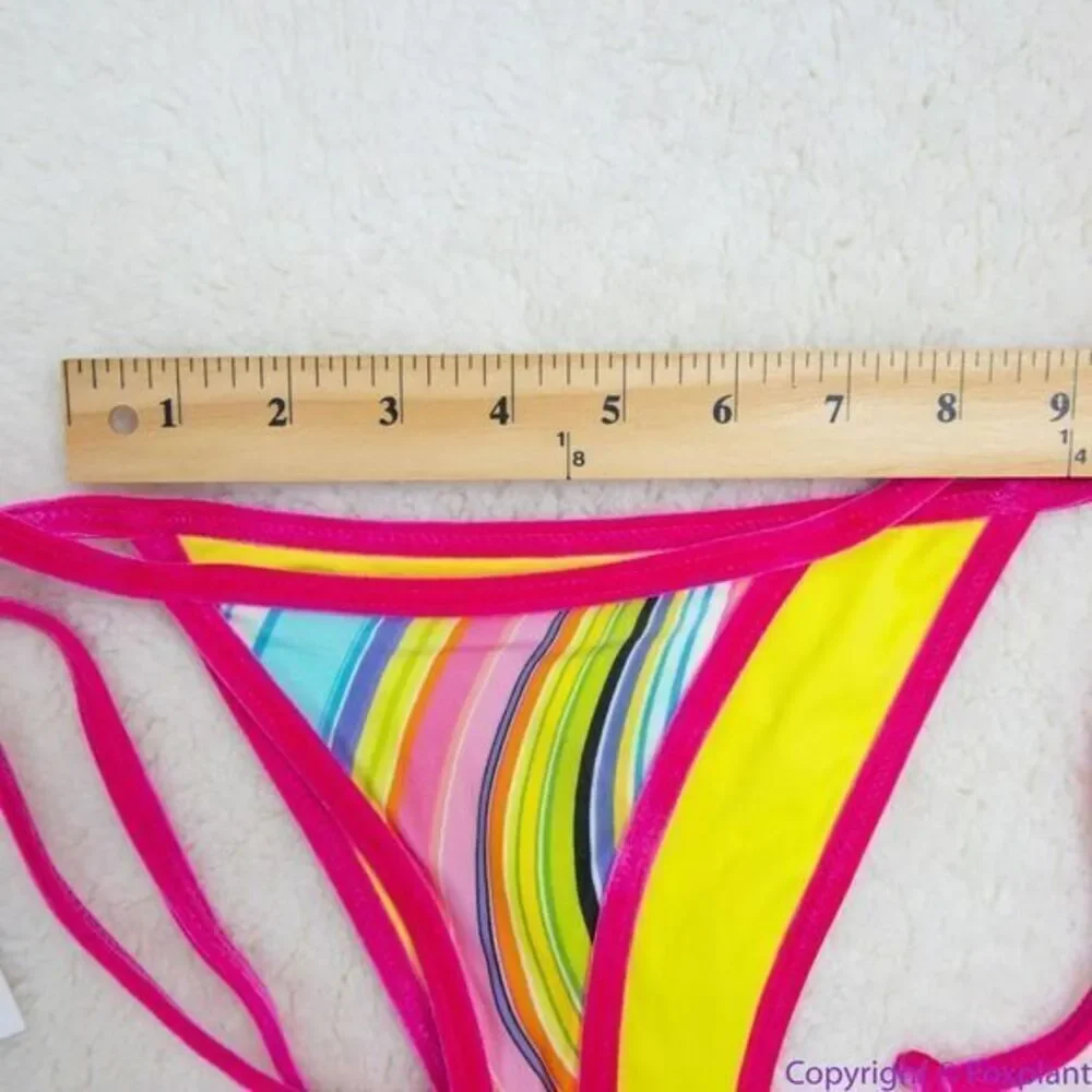 NEW Frankie’s Bikini’s rainbow swirl hazel bikini‎ bottom, L
